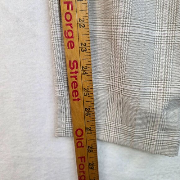 H&M Ankle-Length Plaid Slacks Size 14 Beige Checkered Preppy Academia New - Picture 10 of 10